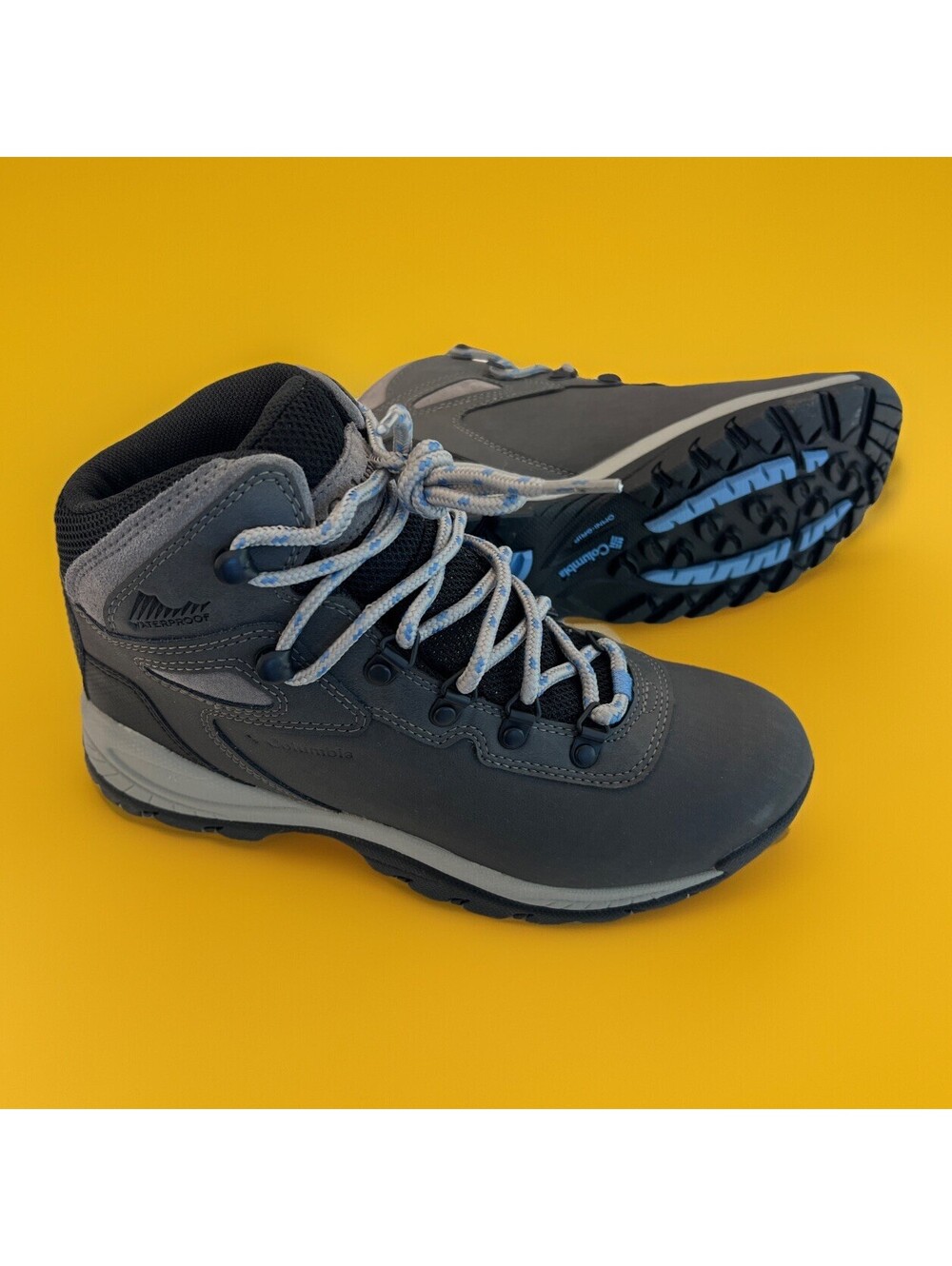 $99 Columbia Newton Ridge Plus Hiking Shoes Boots Gray Womens Sz 6 Waterproof